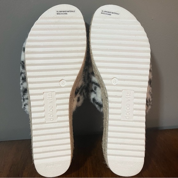 Dolce Vita Leopard Print Faux Fur Platform Sandals women’s size 8. - Picture 10 of 13